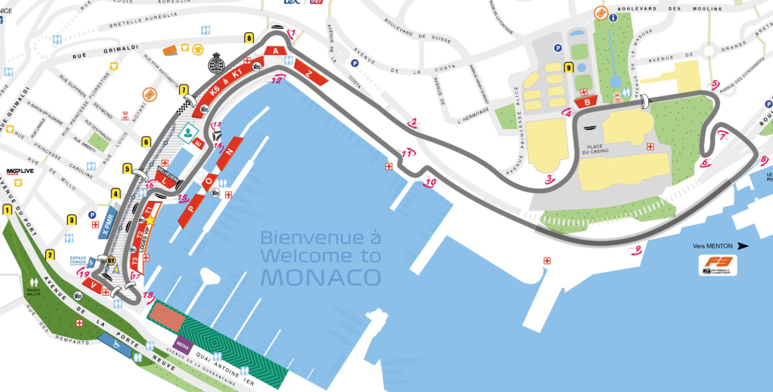 F1 Monako - Mapa okruhu 2027